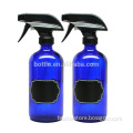 16 ounces Refillable Cobalt Blue Glass Spray Bottles with Chalkboard Labels